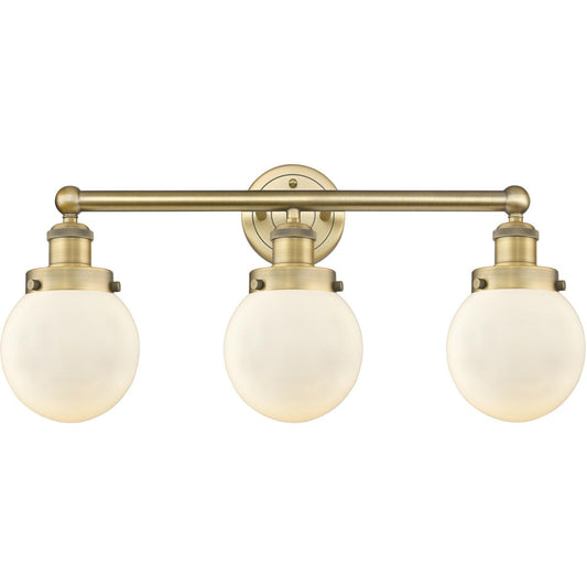 Innovations Lighting  616-3W-BB-G201-6 Beacon Bathroom Vanity Light Brushed Brass