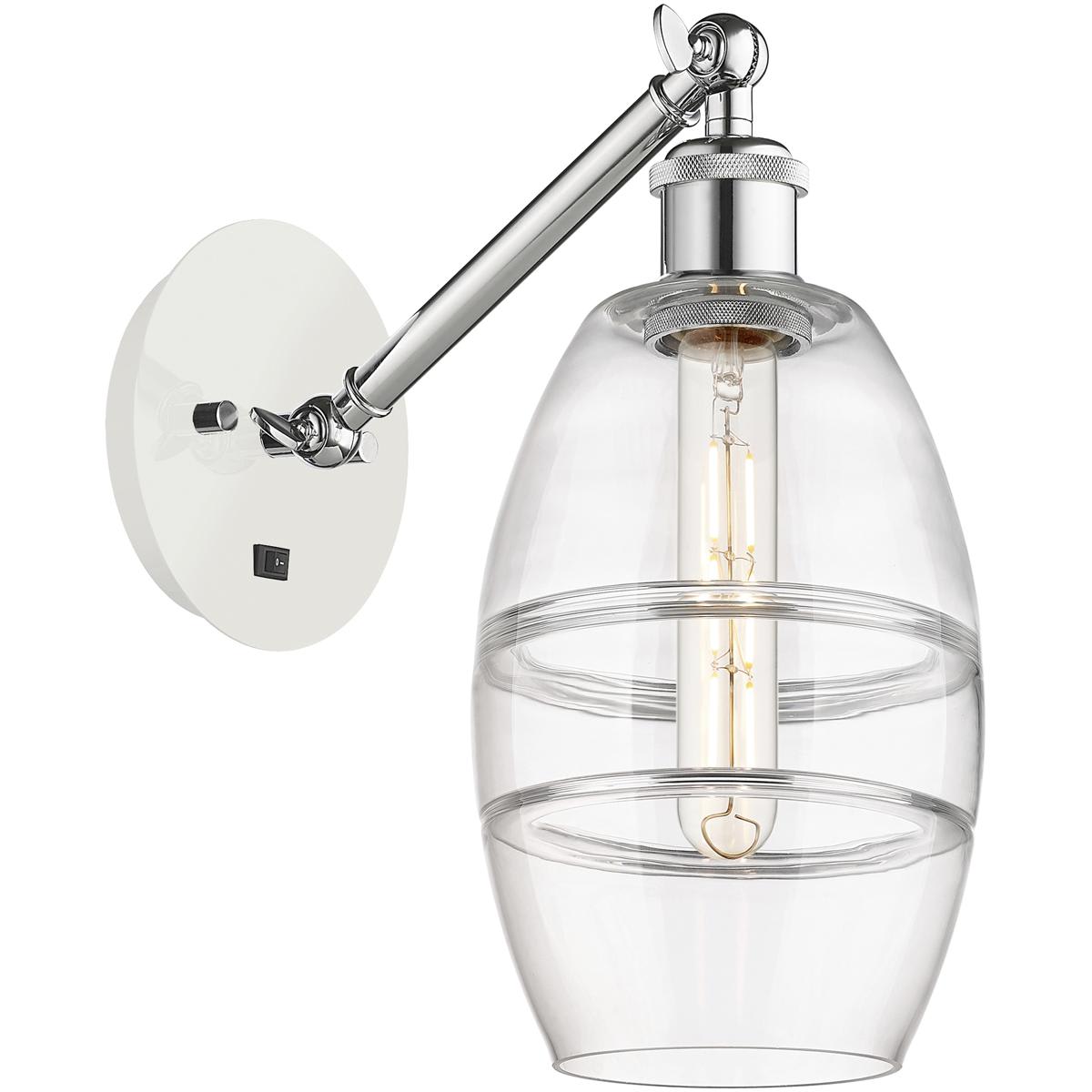 Innovations Lighting  317-1W-WPC-G557-6CL Ballston Vaz Wall Sconce White Polished Chrome
