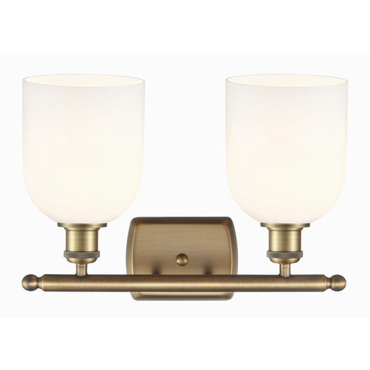 Innovations Lighting  516-2W-BB-G558-6GWH Ballston Bella Bathroom Vanity Light Brushed Brass