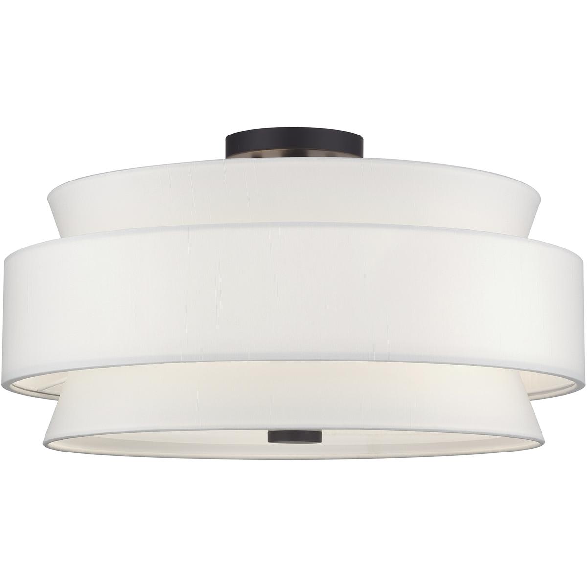 Livex Lighting  60028-07 Fontana 5 Light 21 inch Bronze Semi-Flush Ceiling Light