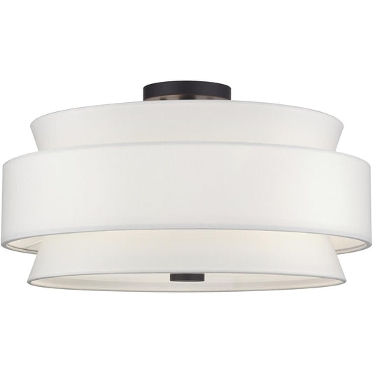 Livex Lighting  60028-07 Fontana 5 Light 21 inch Bronze Semi-Flush Ceiling Light