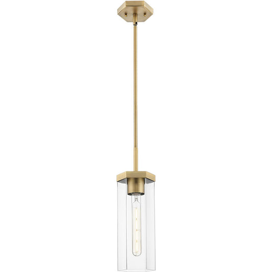 Innovations Lighting  463-1S-BB-G463-12CL Downtown Urban Blakeley Pendant Brushed Brass