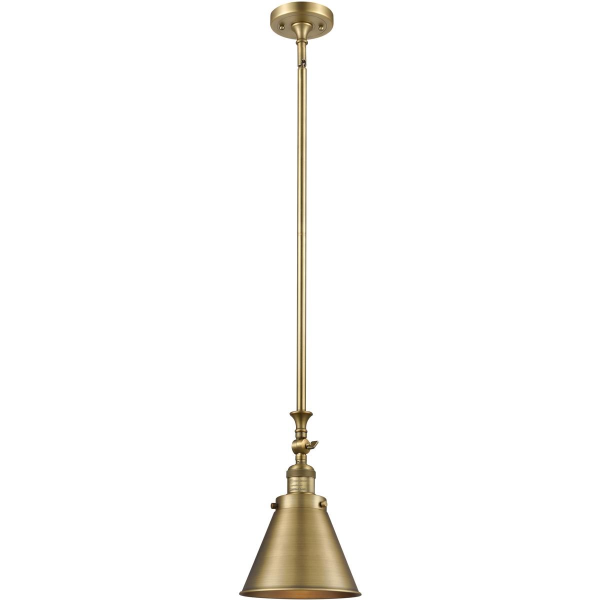 Innovations Lighting  206-BB-M13-BB-LED Franklin Restoration Appalachian Mini Pendant Brushed Brass