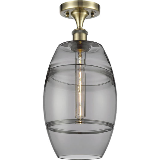 Innovations Lighting  516-1C-AB-G557-8SM Ballston Vaz Semi-Flush Mount Antique Brass