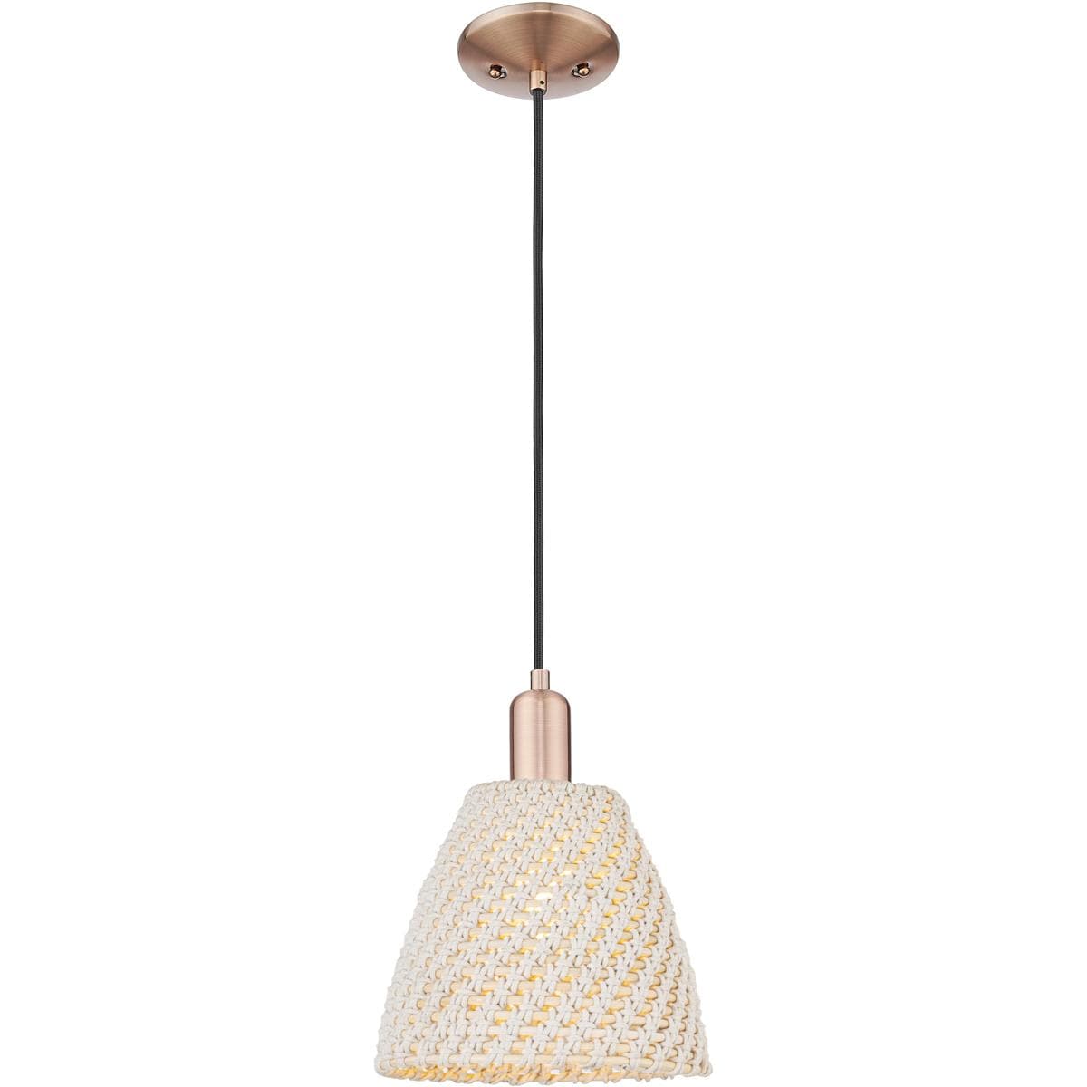 Innovations Lighting  716-1P-AC-NBD-9-NAT Natural Ballston Dome Mini Pendant Antique Copper