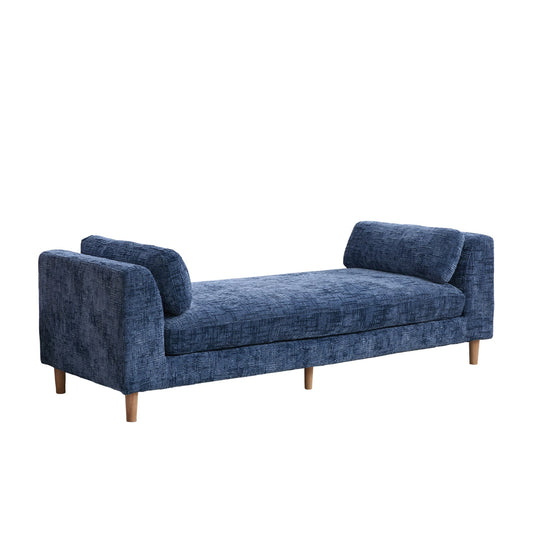 SINOFURN Modern Blue Accent Bench 75-in x 30-in x 25.6-in