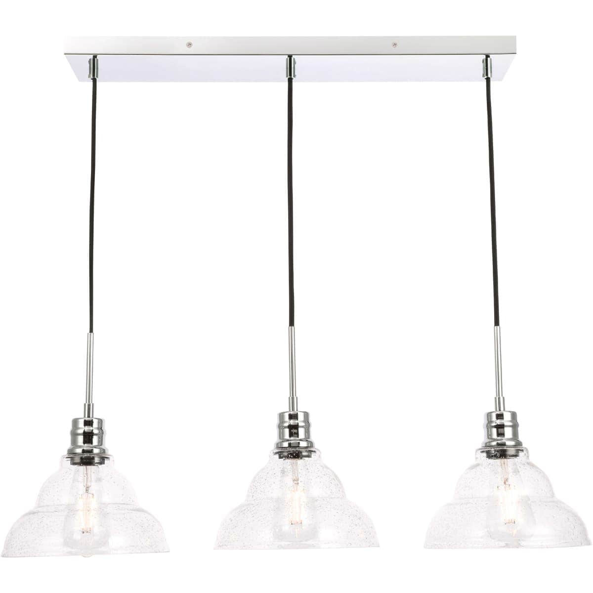 Elegant Lighting Living District LD6223C Clive 3 Light 35 inch Chrome Pendant Ceiling Light