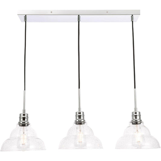 Elegant Lighting Living District LD6223C Clive 3 Light 35 inch Chrome Pendant Ceiling Light