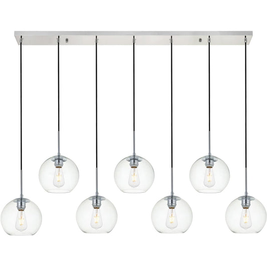Elegant Lighting Living District LD2230C Baxter 7 Light 54 inch Chrome Pendant Ceiling Light