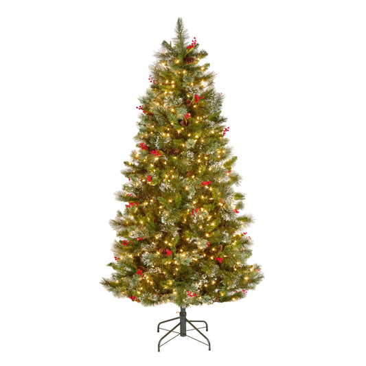 National Tree Company 6.5-ft Pine Pre-lit Artificial Christmas Tree with White Incandescent Lights