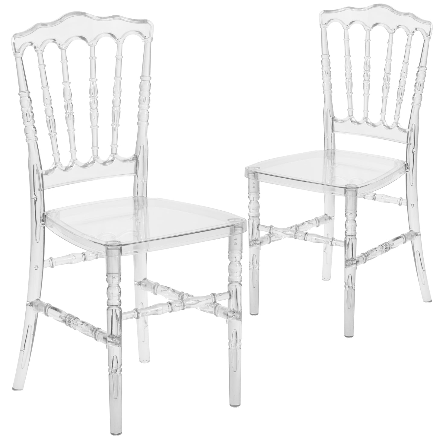 Flash Furniture 2 Pack Flash Elegance Crystal Ice Napoleon Stacking Chair