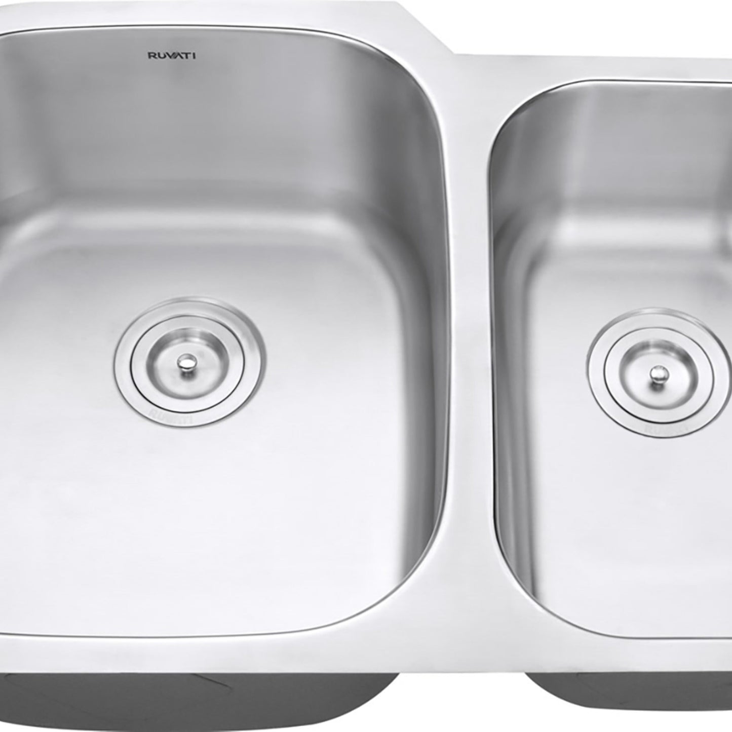 Ruvati Parmi Undermount 29-in x 20.75-in Stainless steel Double offset bowl 16 -Gauge Kitchen Sink