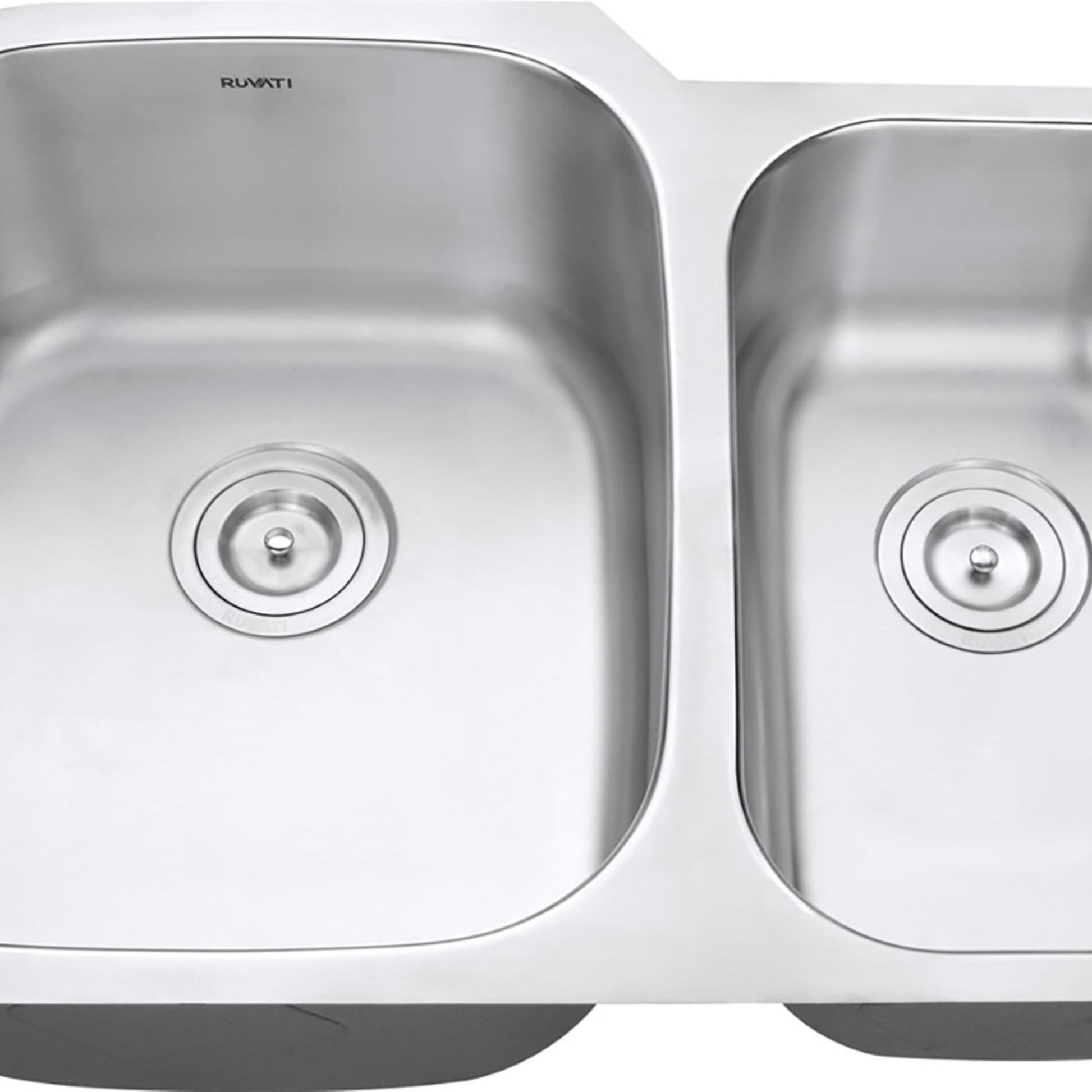 Ruvati Parmi Undermount 29-in x 20.75-in Stainless steel Double offset bowl 16 -Gauge Kitchen Sink