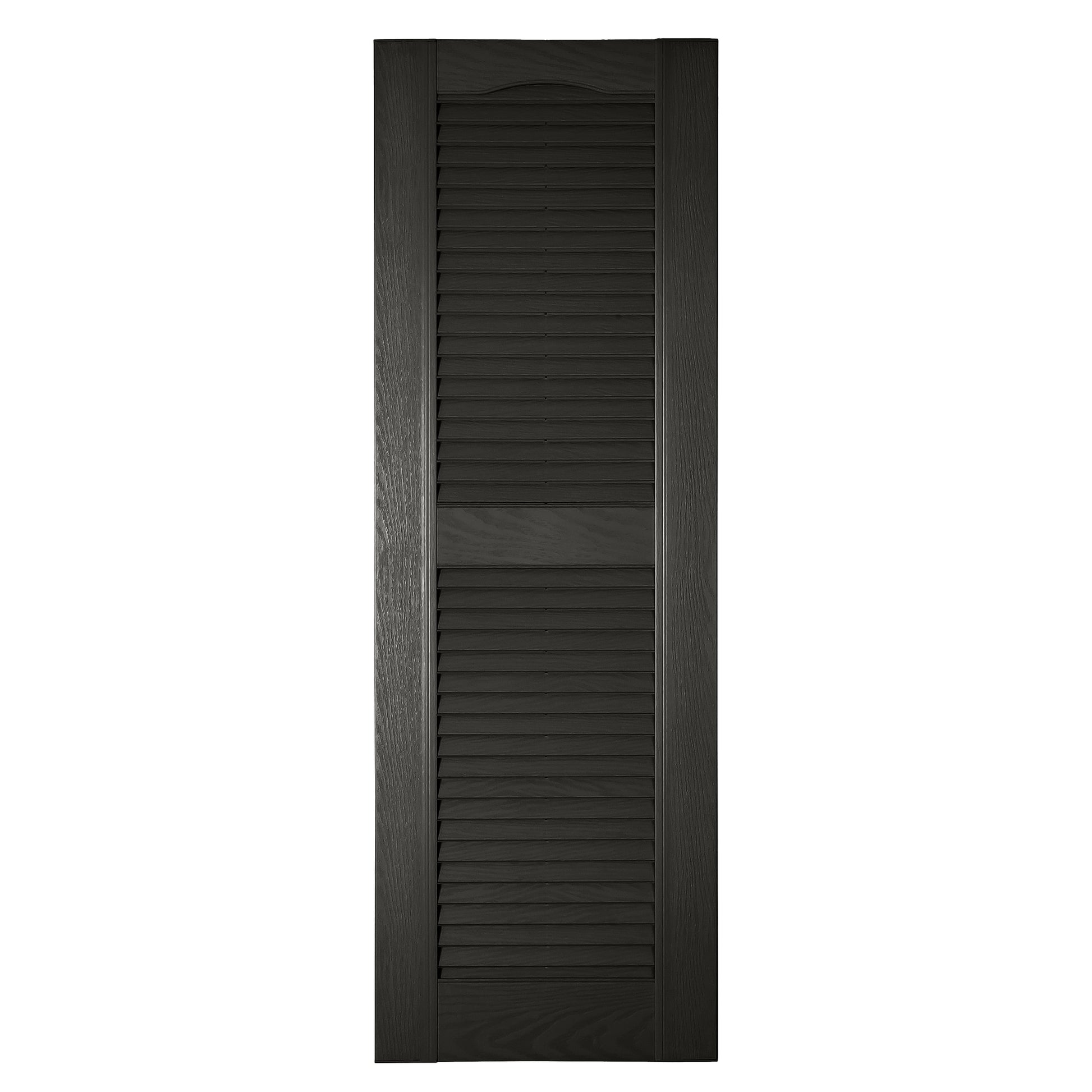 RELIABILT 16.25-in W x 80-in H Black Louvered Polypropylene Exterior Shutters ( 2 -Pack )