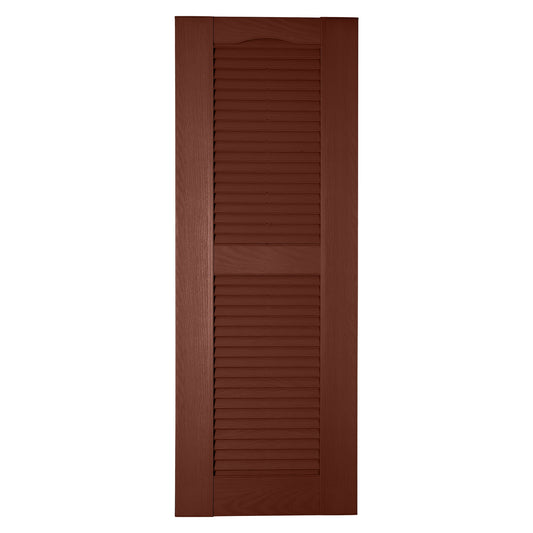 RELIABILT 18-in W x 84-in H Brick Red Louvered Polypropylene Exterior Shutters ( 2 -Pack )