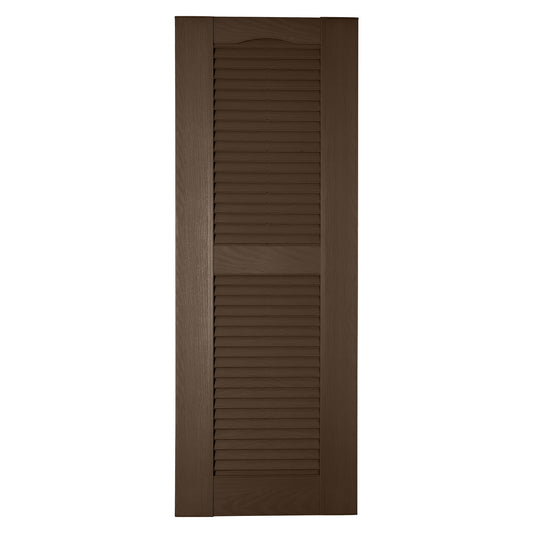 RELIABILT 17.75-in W x 84-in H Bronze Louvered Polypropylene Exterior Shutters ( 2 -Pack )