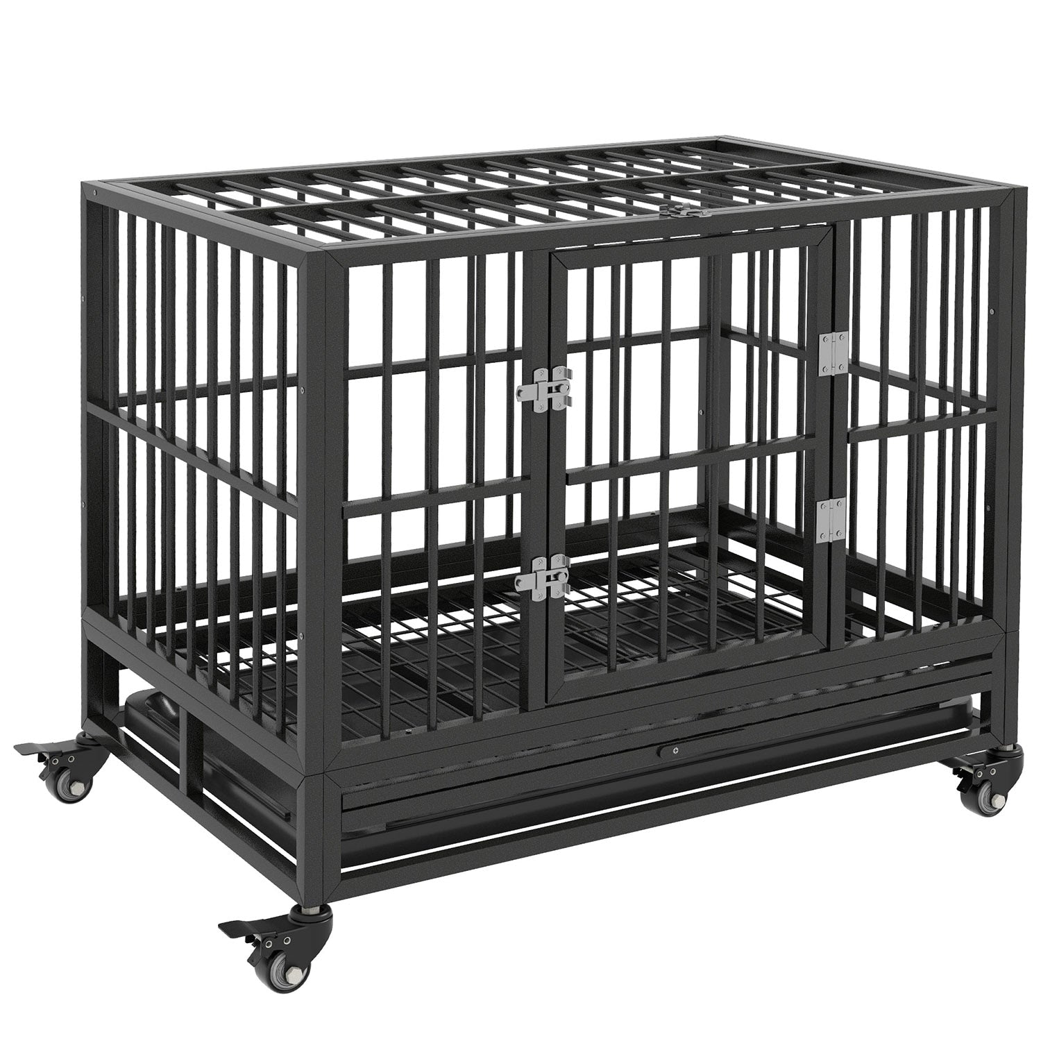 GZMR Welded steel Indoor/Outdoor Crate for Any Pet Medium (26 - 40 lbs.) Dog ( 2-ft L x 3-ft W x 2.46-ft H )