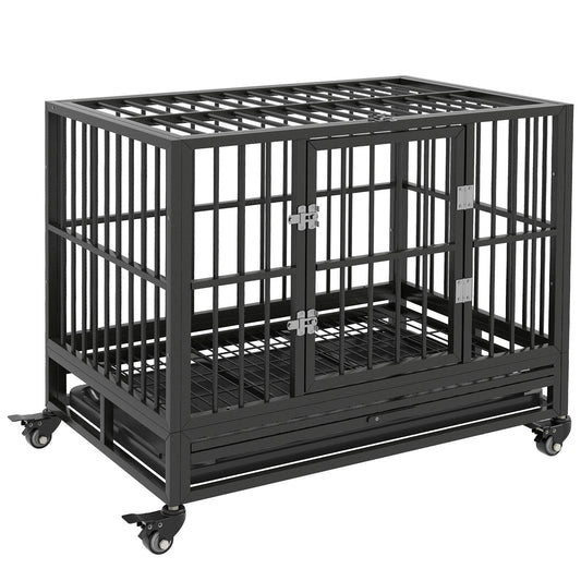 GZMR Welded steel Indoor/Outdoor Crate for Any Pet Medium (26 - 40 lbs.) Dog ( 2-ft L x 3-ft W x 2.46-ft H )