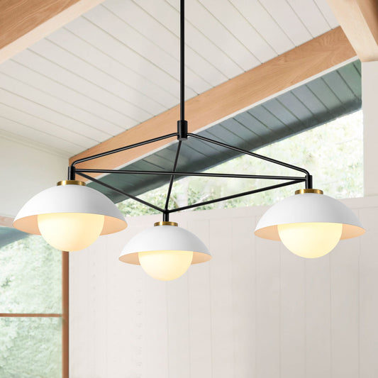 Rennnsan Fairley 3 -Light Matte Black French country/cottage For Use in Bedrooms, Dining Rooms, Foyers, Kitchens, Living Rooms Chandelier