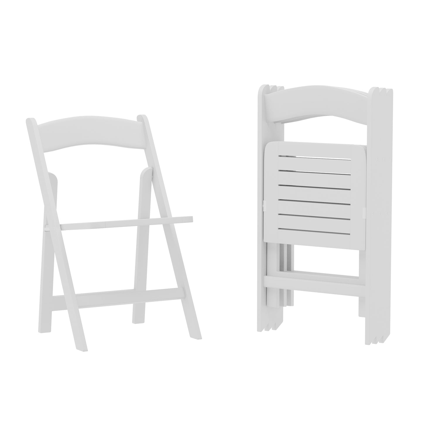 Flash Furniture Holden Commercial Grade White Solid Wood Folding Dining Chair - Set of 4