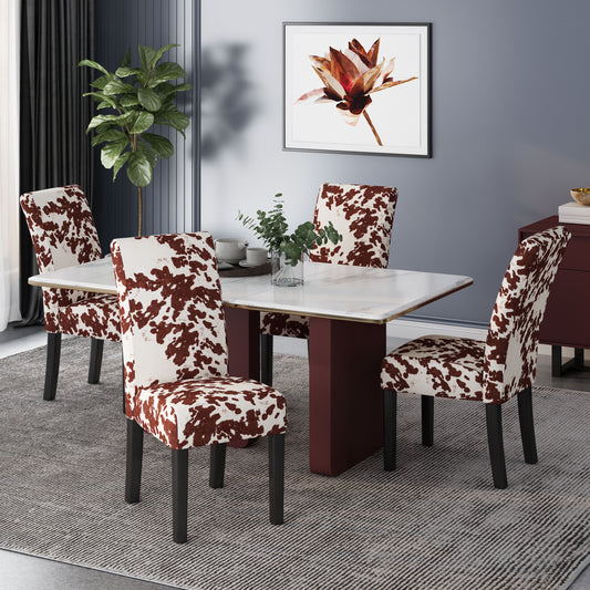 Christopher Knight Home Pertica Contemporary Velvet Dining Chairs Set of 4 Cow Print
