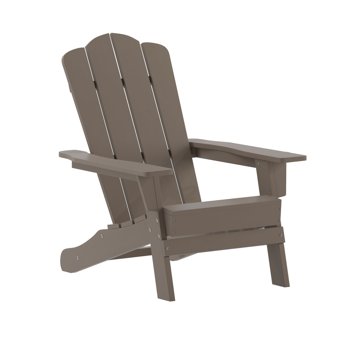 Emma + Oliver Tiverton Set of 2 Adirondack Chairs with Cup Holders; Weather Resistant HDPE Adirondack Chairs in Brown