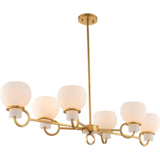 Kalco Lighting  513061WB Ascher Island Linear Ceiling Light in Winter Brass