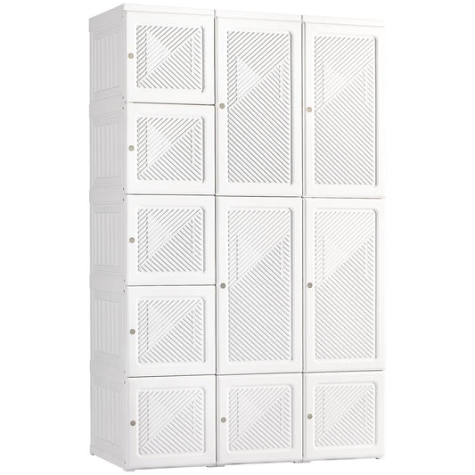 LOVMOR Portable Wardrobe Closet Folding Bedroom Armoire Clothes Storage Organizer White