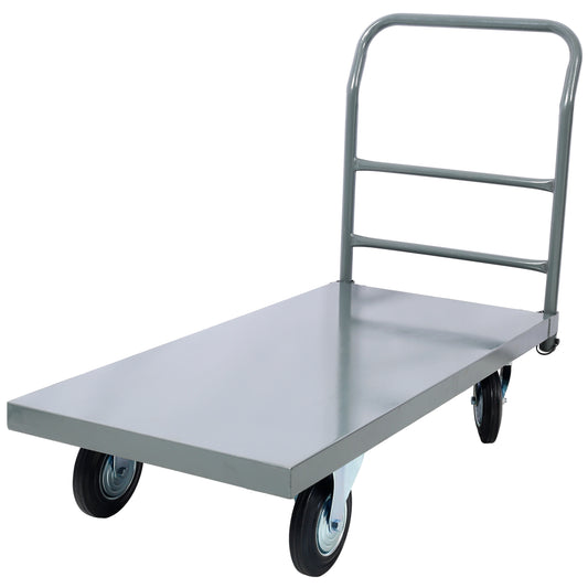 Tatayosi Platform Truck Industrial Flat Dolly Cart with Wheels Heavy Duty 24 x 48 Cart 2000lb Capacity Flatbed Hand Truck Steel Smooth Deck Platform Truck 24 In x 48 In 2000 Lb Capacity Dark Gray Color