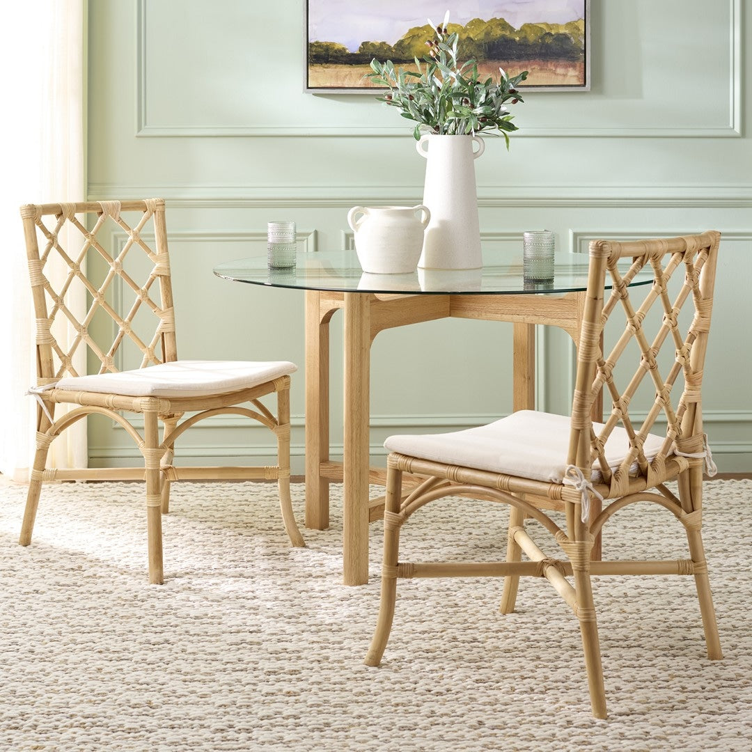 Safavieh  Haru Rattan Dining Chair/Natural/Cream