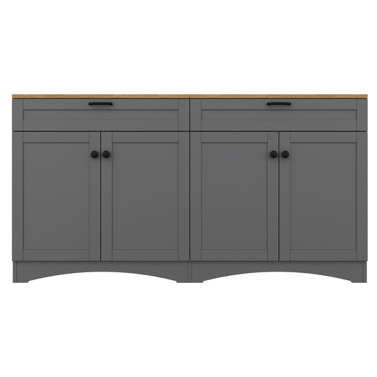 Miki Shinly TV Stand Transitional Gray 15.7-in W TV cabinet ( Accommodates TVs up to 70-in )