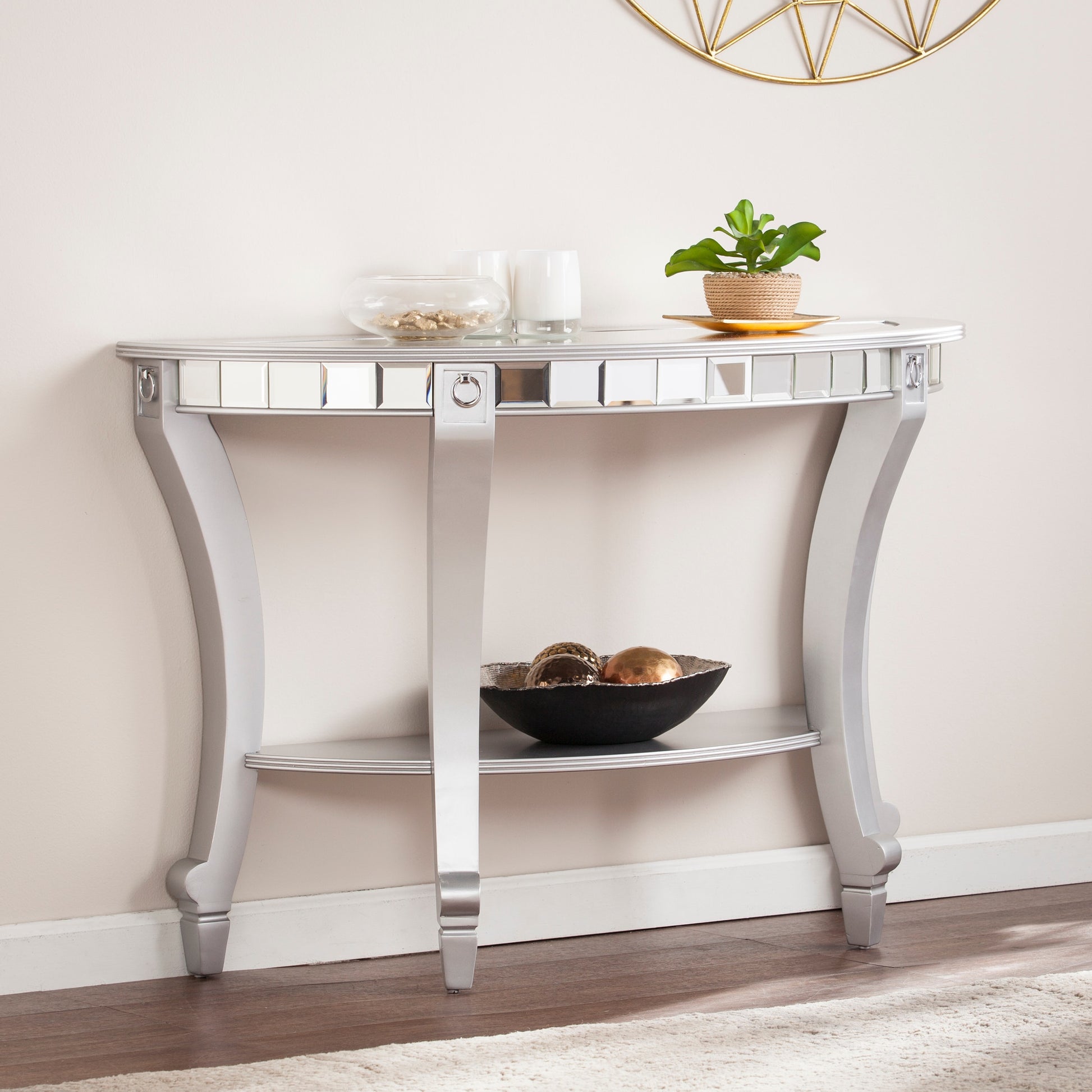 Safavieh Lindsay Mirrored Demilune Console Table