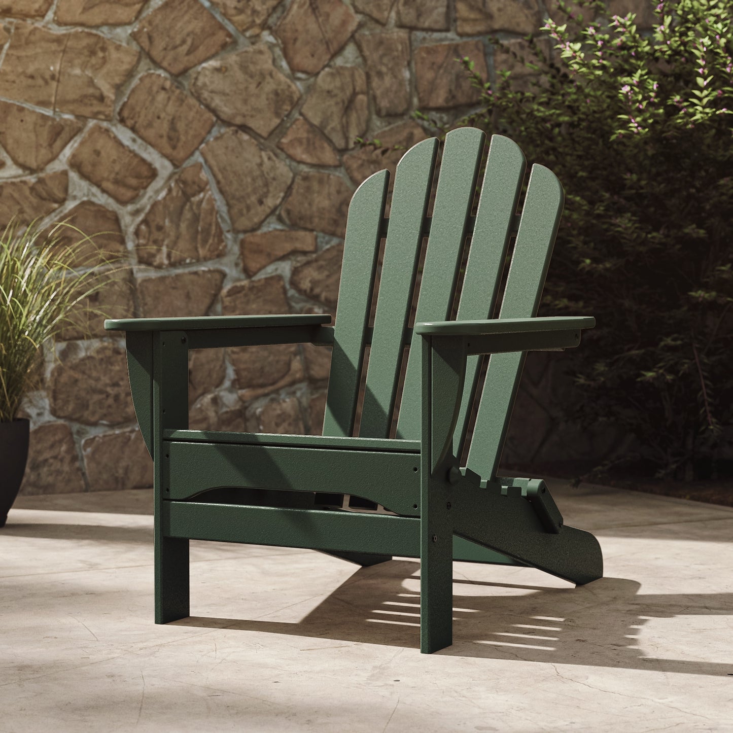 Trex Outdoor Furniture Monterey Bay Rainforest Canopy HDPE Frame Stationary Adirondack Chair with Slat Seat