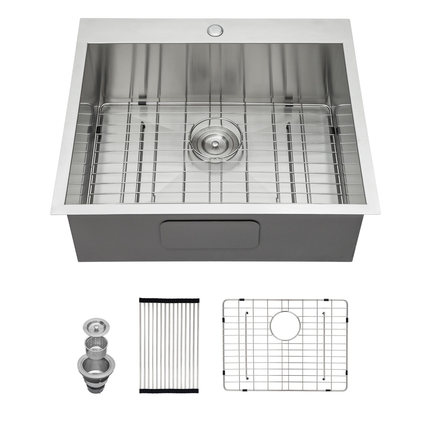 Forclover Drop-in 25-in x 22-in Stainless steel Single bowl 16 -Gauge Kitchen Sink