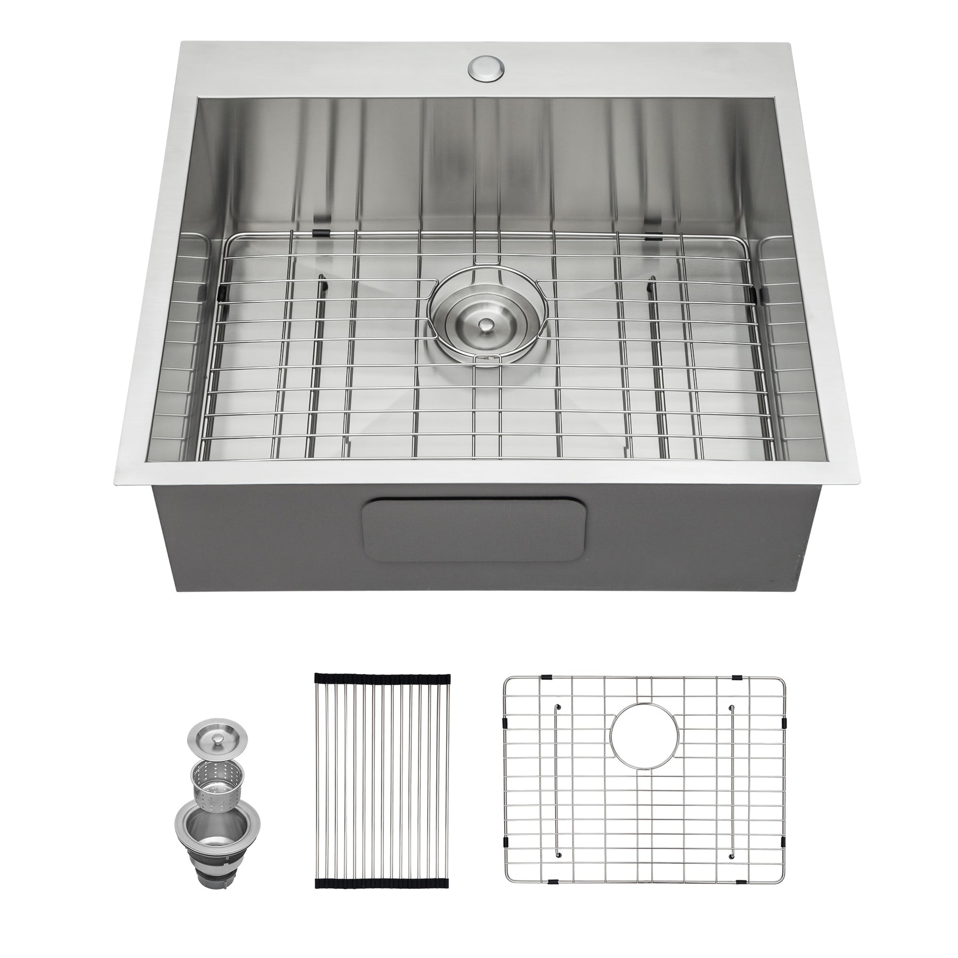 Forclover Drop-in 25-in x 22-in Stainless steel Single bowl 16 -Gauge Kitchen Sink