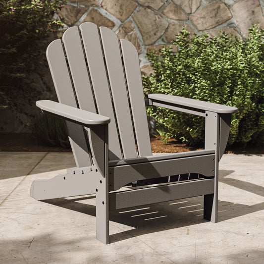 Trex Outdoor Furniture Monterey Bay Stepping Stone HDPE Frame Stationary Adirondack Chair with Slat Seat