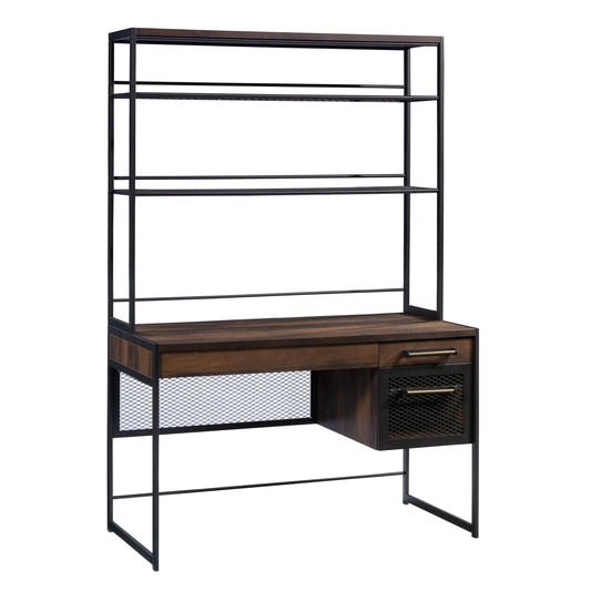 Flynama Computer Desk 48-in Brown Modern/Contemporary Computer desk Hutch Included