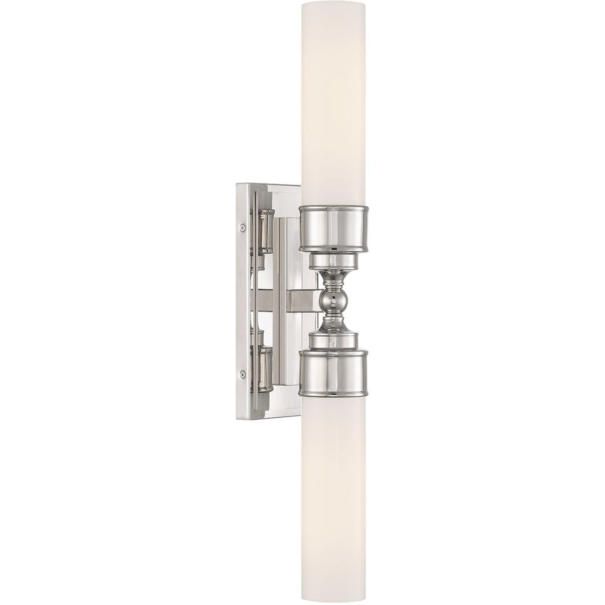 Crystorama Wilcox 4.75-in W 2 -Light Polished Nickel Transitional Integrated LED Wall Sconce