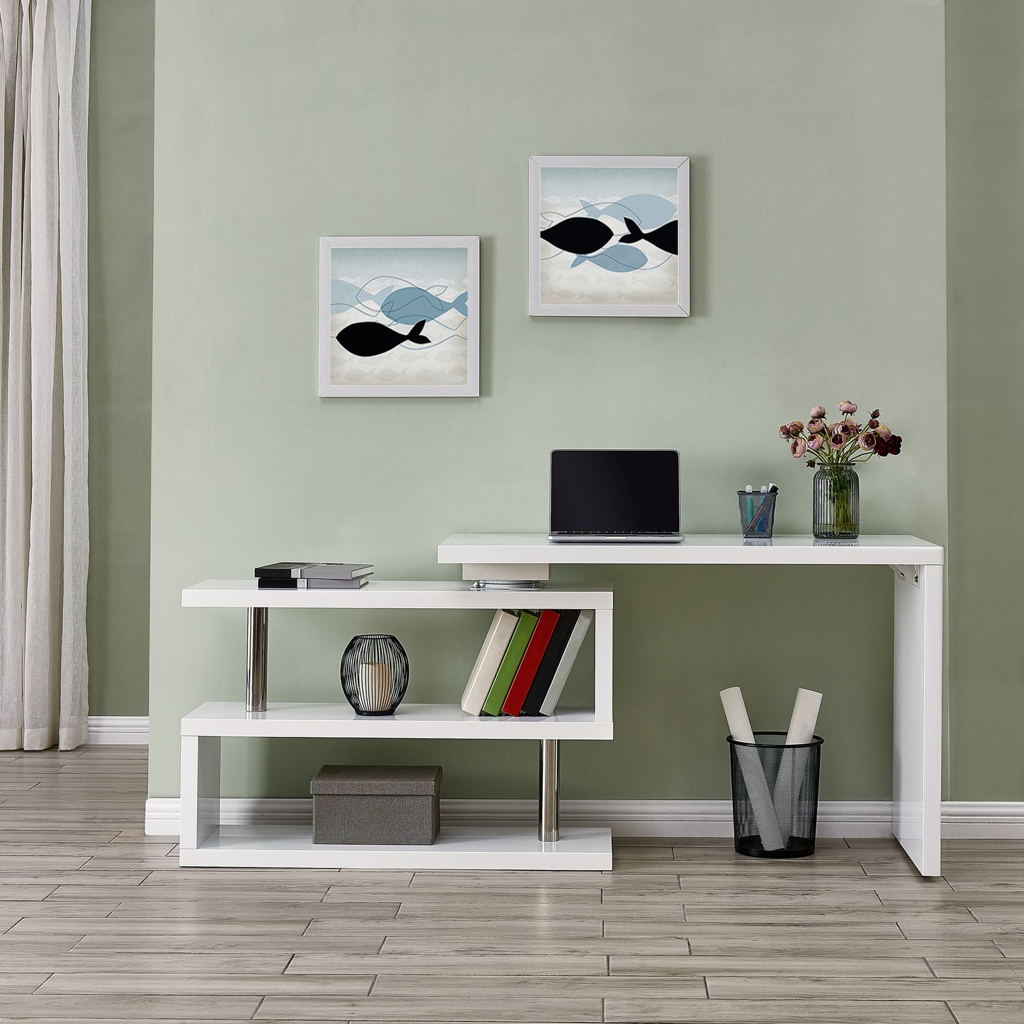 Safavieh Yates Multifunctional Corner/L Desk with Shelves