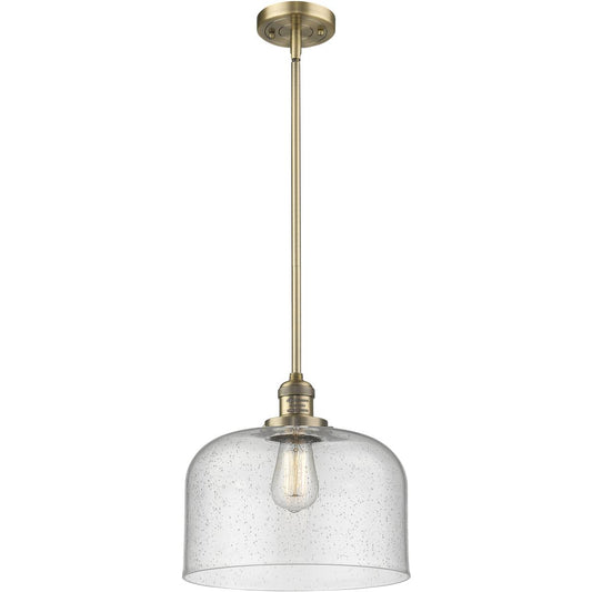 Innovations Lighting  201S-BB-G74-L-LED Franklin Restoration Bell Mini Pendant Brushed Brass
