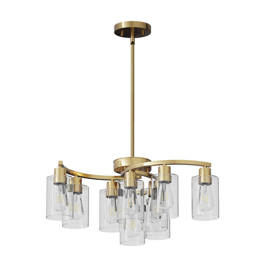 Iseryn Chandelier 9 -Light Gold Indoor Metal Chandelier