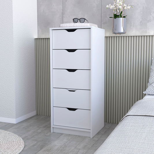 LOVMOR Dillon 5 Narrow Drawer Dresser Tall Chest of Drawers