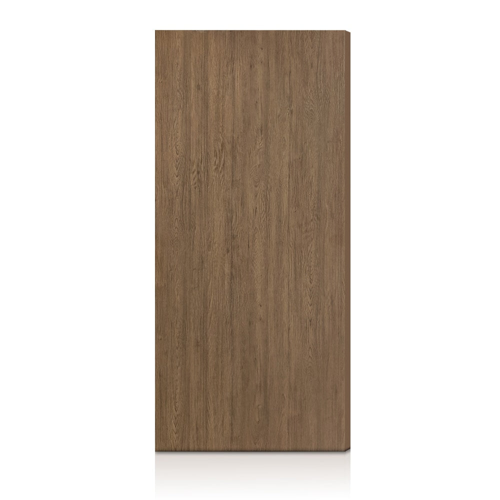 CALHOME 32-in x 80-in Walnut Flush Textured Hollow core Prefinished MDF Slab Door