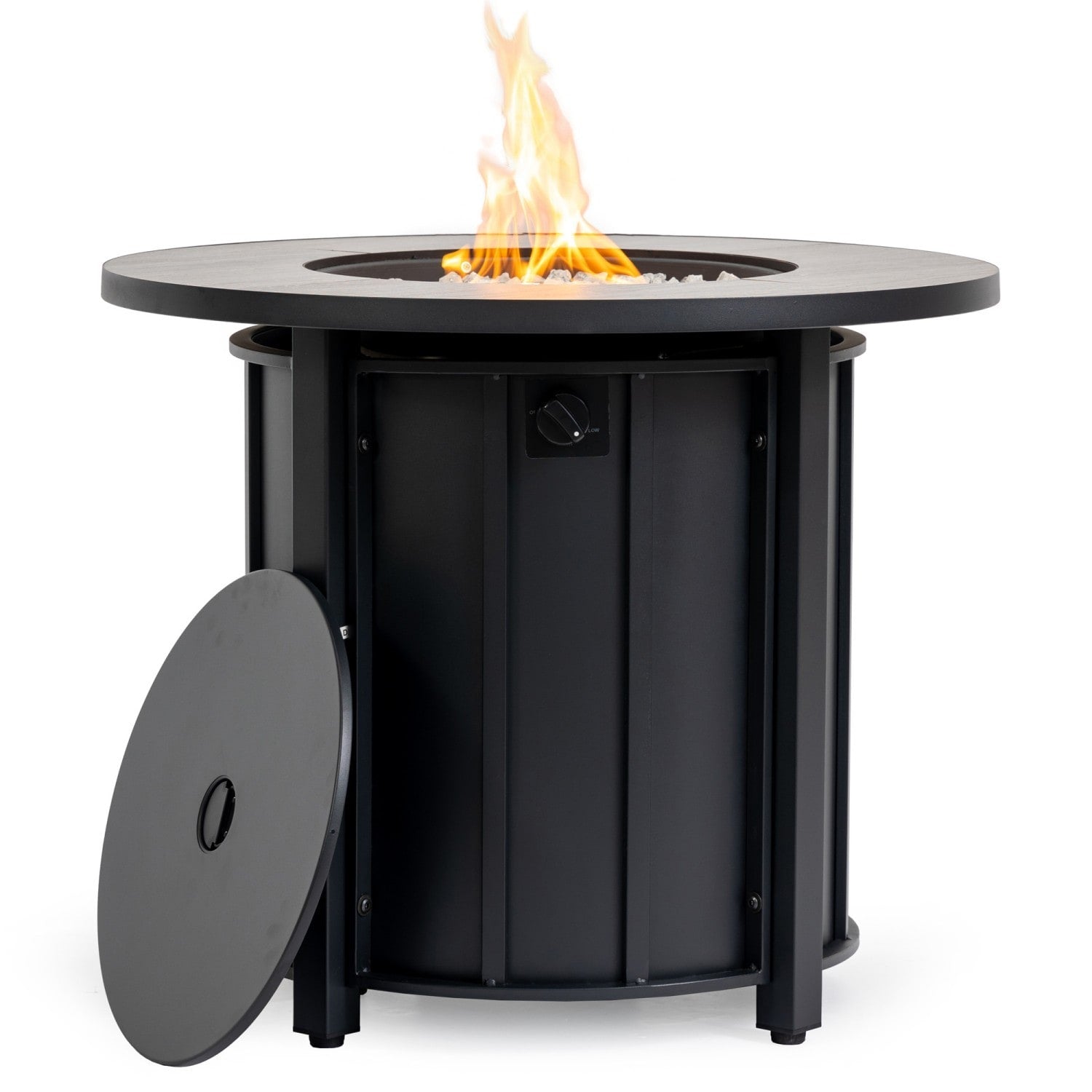 Dexmalle  30-in W 50000 Maximum BTUs Steel Round Propane Gas Fire Pit Table