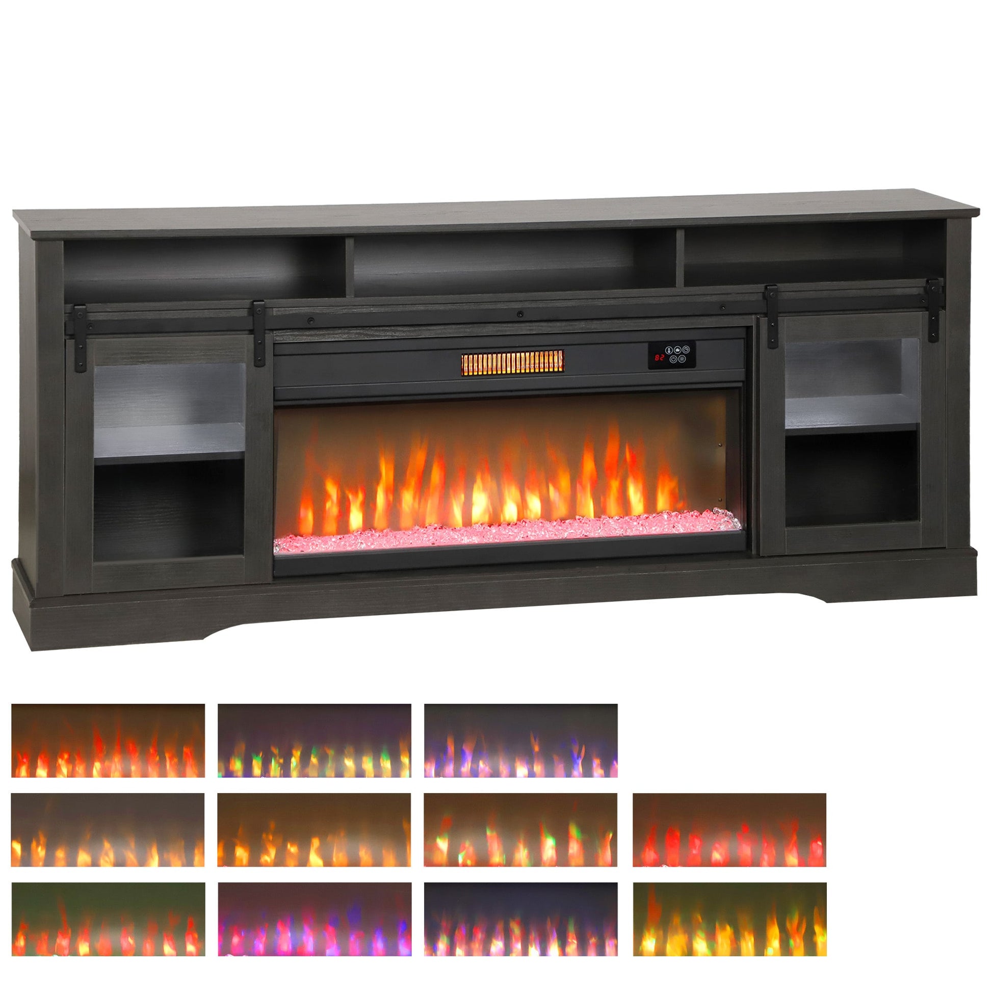 HomCom  Fireplace TV Stand for TVs Up to 80 Inches Modern Entertainment Center