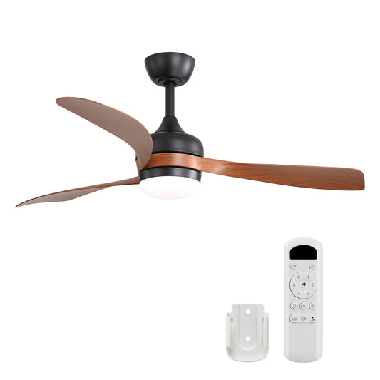 Wellspeed Axis 52-in Black with Matte Blades Integrated LED Ceiling Fan With Light 3 -Blade