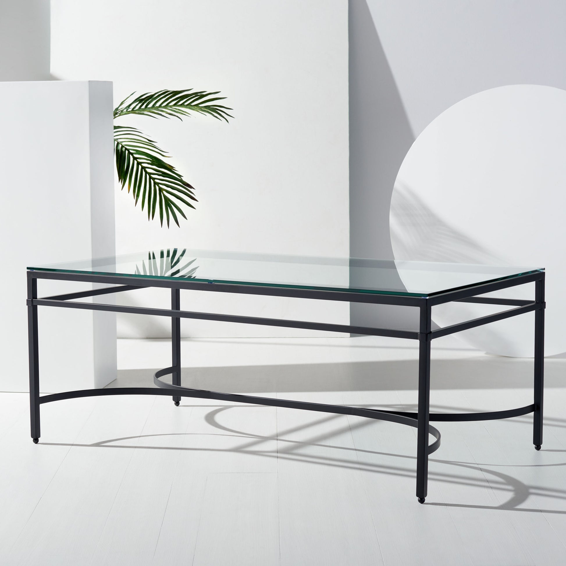 Safavieh  Abelard Glam Style Glass Cocktail Table/Black