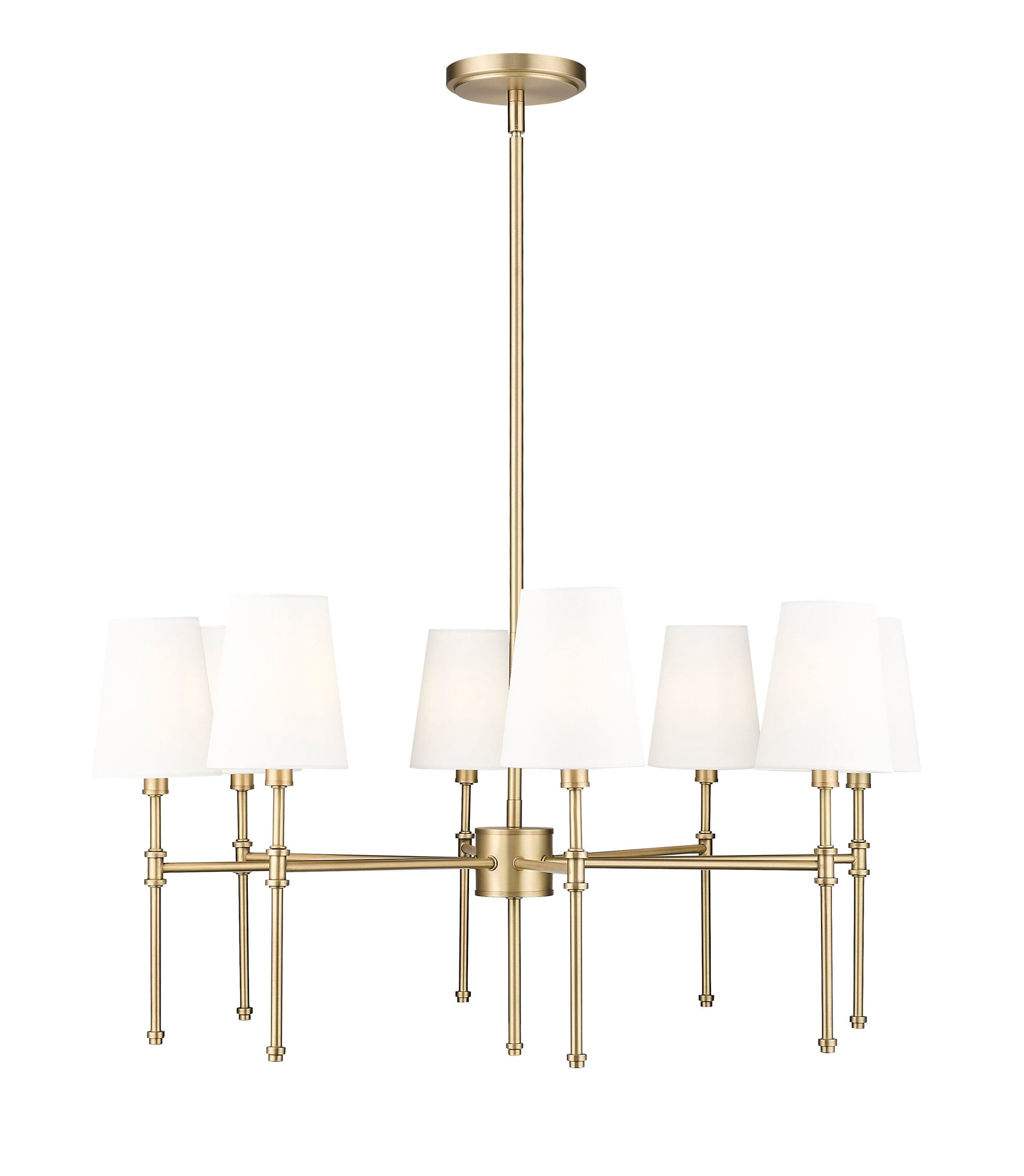 Millennium Lighting Adorra 8 -Light Brushed Brass Fabric Metal Chandelier