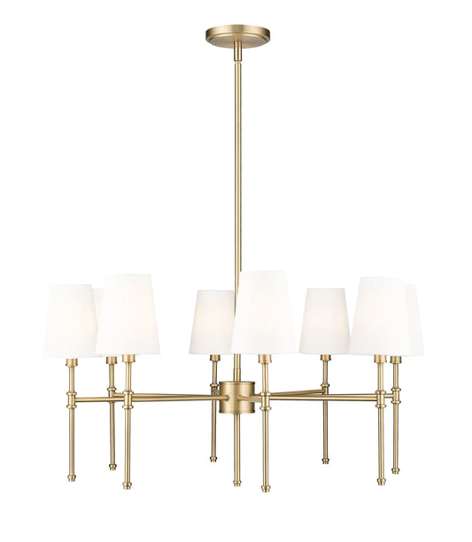 Millennium Lighting Adorra 8 -Light Brushed Brass Fabric Metal Chandelier