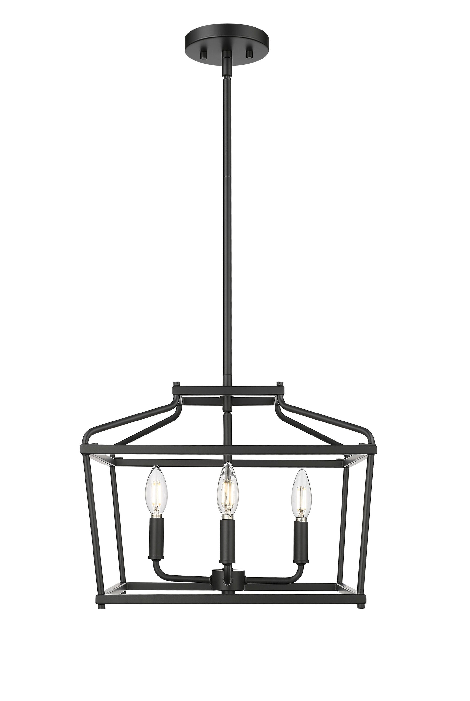 Millennium Lighting Nellita 4 -Light Matte Black Traditional Lantern Medium Indoor Hanging Pendant Light